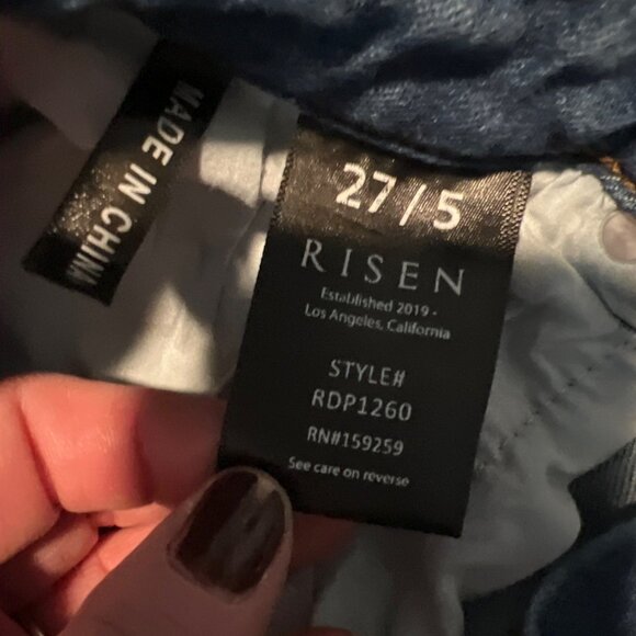 Risen Distressed Ripped Boyfriend Denim Jeans Distressed Los Angeles - Picture 3 of 8